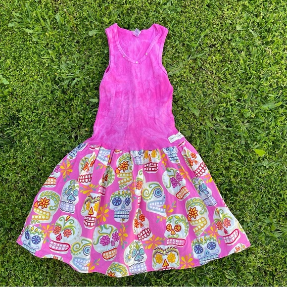 Sugar skull girls dress size 8 Preowned summer spring tank dress - Picture 5 of 5